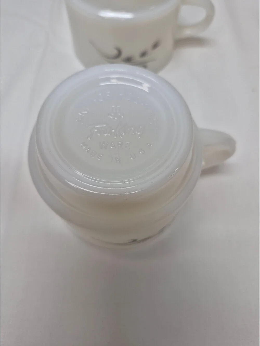 Vintage Fire-King Anchor Hocking Milk Glass Coffee Cups Set of 2 J48